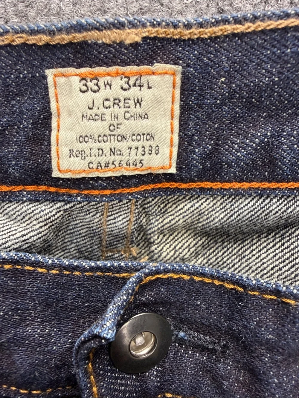 J. Crew 770 Straight Jeans - Dark Blue Size W33 L34